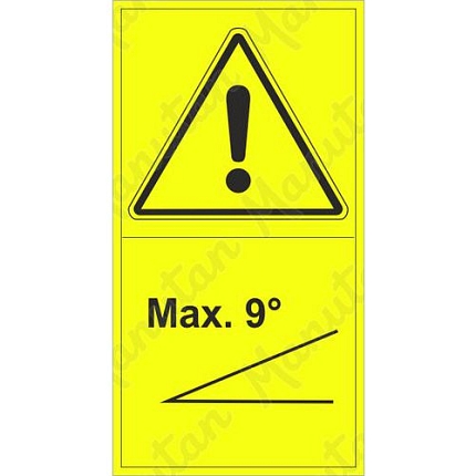 Výstraha svahová dostupnost 9°, samolepka 95 x 175 x 0,1 mm