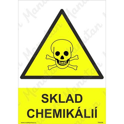 Sklad chemikálií, samolepka 148 x 210 x 0,1 mm A5