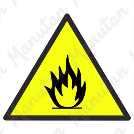 Nebezpečí požáru, plast 210 x 210 x 0,5 mm