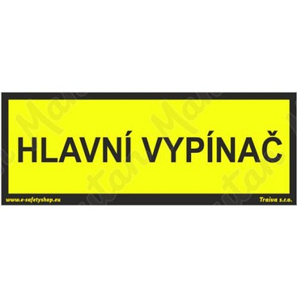 Hlavní vypínač, plast 210 x 80 x 0,5 mm