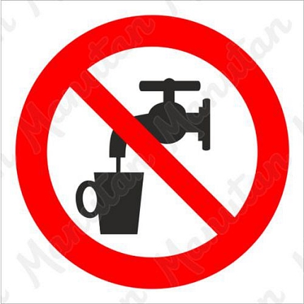 Voda nevhodná k pití, samolepka 92 x 92 x 0,1 mm