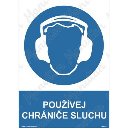 Používej chrániče sluchu, samolepka 210 x 297 x 0,1 mm A4