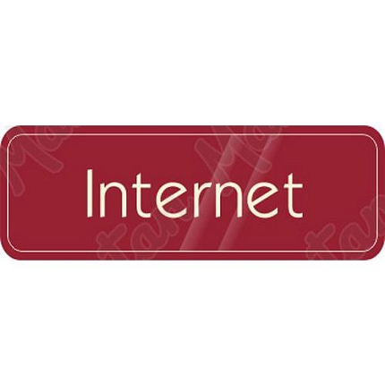 Internet, samolepka 200 x 70 x 0,1 mm, průhledná modrá