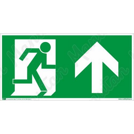 Únikový východ průběžný, samolepka 200 x 100 x 0,4 mm, fotoluminiscenční