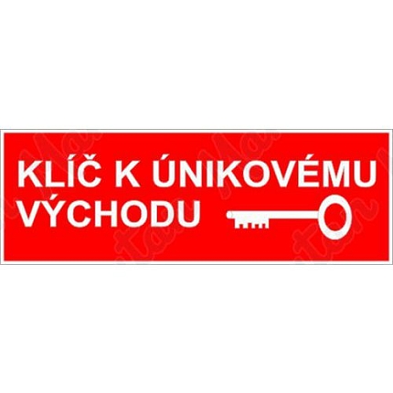 Klíč k únikovému východu, samolepka 300 x 75 x 0,1 mm