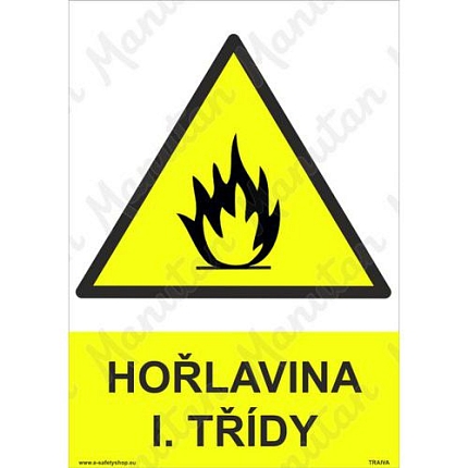 Hořlaviny l. třídy, plast 210 x 297 x 0,5 mm A4