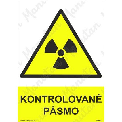 Kontrolované pásmo, plast 210 x 297 x 0,5 mm A4