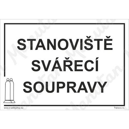 Stanoviště svářecí soupravy, samolepka 297 x 210 x 0,1 mm A4