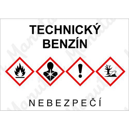 Technický benzín, samolepka 148 x 105 x 0,1 mm A6