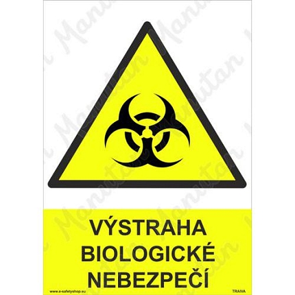 Výstraha biologické nebezpečí, samolepka 297 x 420 x 0,1 mm A3