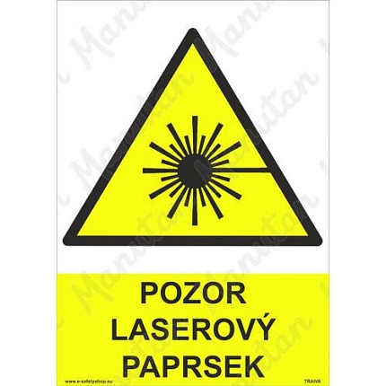 Pozor laserový paprsek, plast 148 x 210 x 0,5 mm A5