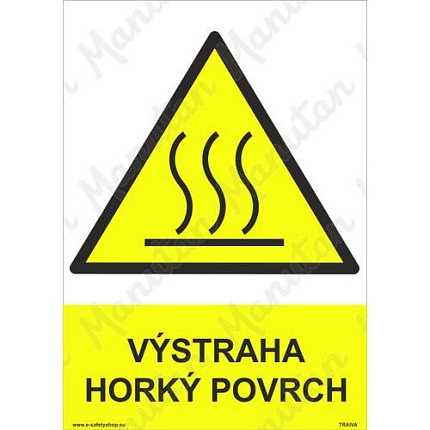 Výstraha horký povrch, plast 148 x 210 x 0,5 mm A5