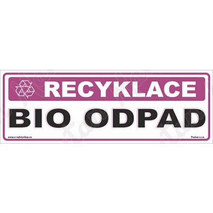 Recyklace bio odpad, samolepka 290 x 100 x 0,1 mm