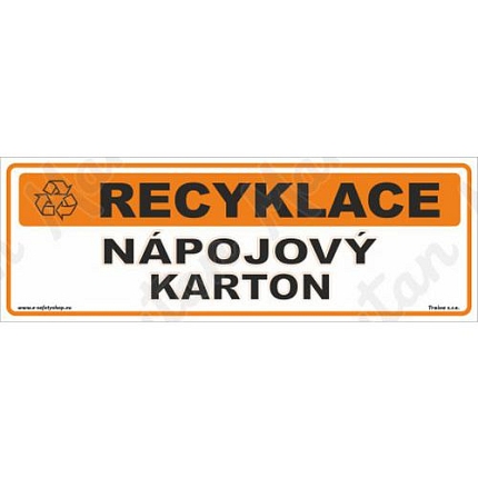 Recyklace nápojový karton, samolepka 290 x 100 x 0,1 mm
