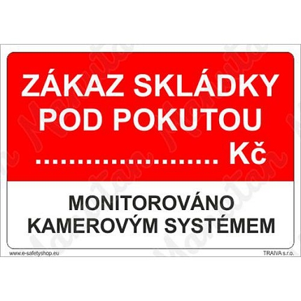 Zákaz skládky pod pokutou, plast 420 x 297 x 2 mm A3