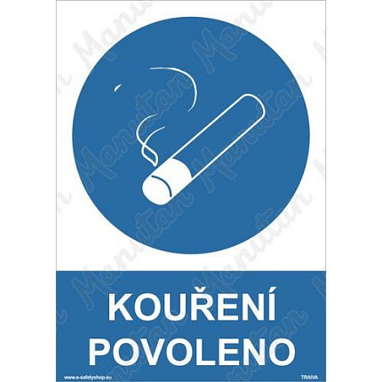 Kouření povoleno, samolepka 148 x 210 x 0,1 mm A5