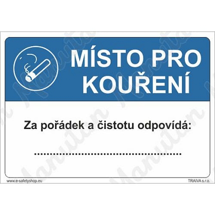 Místo pro kouření, plast 297 x 210 x 0,5 mm A4