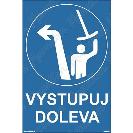 Vystupuj doleva, plast 400 x 600 x 5 mm