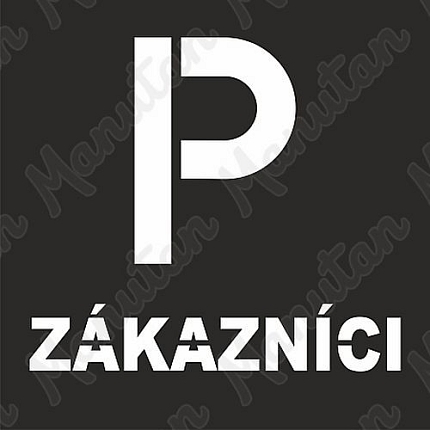 Šablona parkoviště pro zákazníky, plast 940 x 940 x 0,5 mm