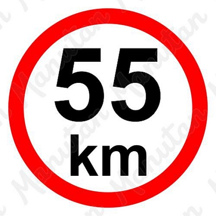 Omezení rychlosti 55 km/h, samolepka D 150 mm