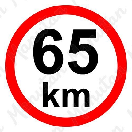 Omezení rychlosti 65 km/h, samolepka D 150 mm