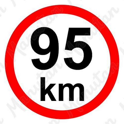 Omezení rychlosti 95 km/h, samolepka D 200 mm