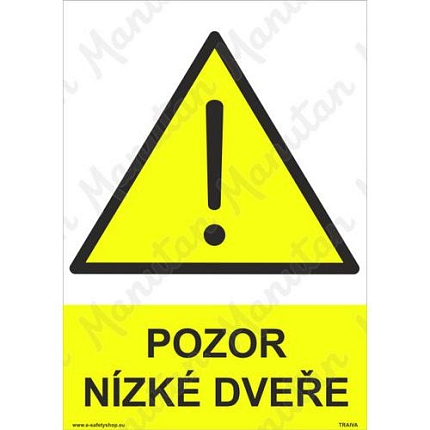 Pozor nízké dveře, samolepka 210 x 297 x 0,1 mm A4