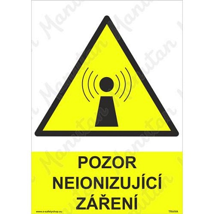 Neionizující záření, plast 210 x 297 x 0,5 mm A4