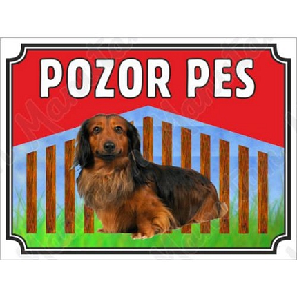 Pozor pes - Jezevčík, plast 210 x 148 x 0,5 mm A5