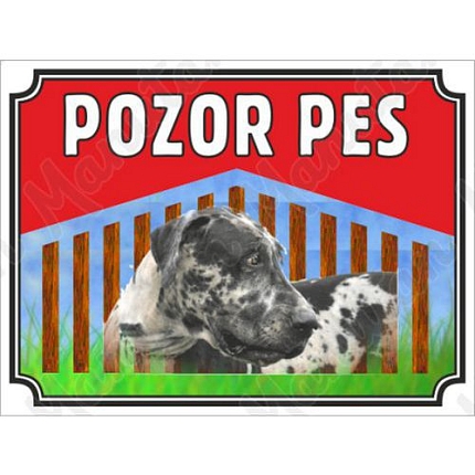 Pozor pes - Německá doga, plast 210 x 148 x 0,5 mm A5