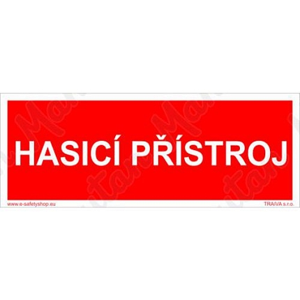Hasicí přístroj, plast 300 x 75 x 1,1 mm, fotoluminiscenční
