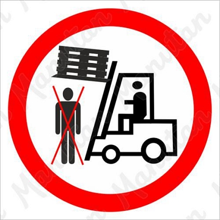 Nevstupuj pod zvednutá břemena, samolepka 92 x 92 x 0,1 mm