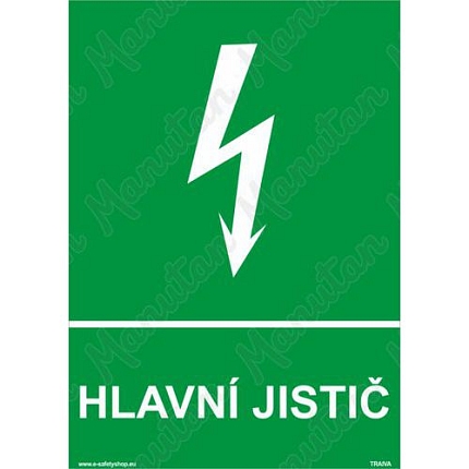 Hlavní jistič, samolepka 105 x 148 x 0,1 mm A6