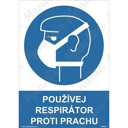 Používej respirátor proti prachu, plast 210 x 297 x 0,5 mm A4