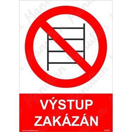 Výstup zakázán, plast 210 x 297 x 2 mm A4