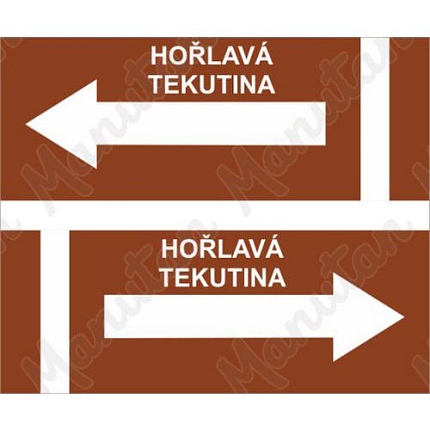 Hořlavá tekutina, samolepka 65 x 31 x 0,1 mm vpravo