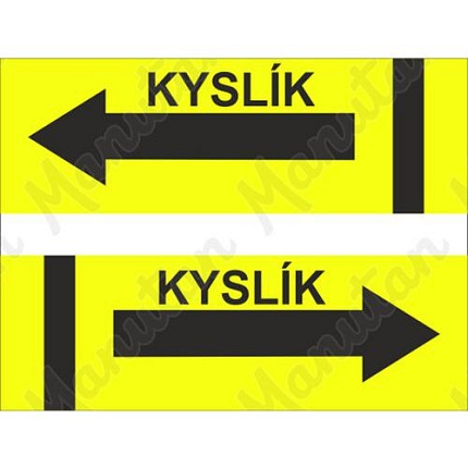 Kyslík, samolepka 65 x 31 x 0,1 mm vlevo