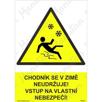 Chodník se v zimě neudržuje, plast 210 x 297 x 0,5 mm A4