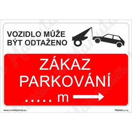 Zákaz parkování, plast 594 x 420 x 2 mm