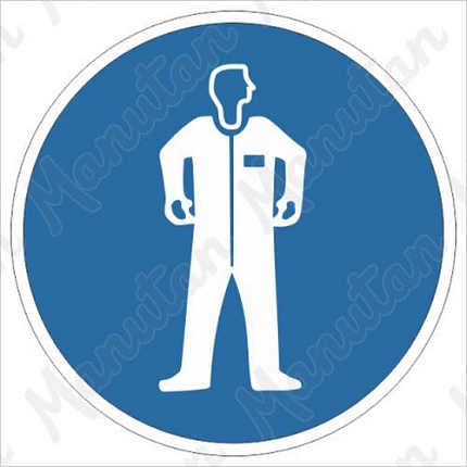 Používej ochranný oděv, samolepka 40 x 40 x 0,1 mm, arch 35 ks