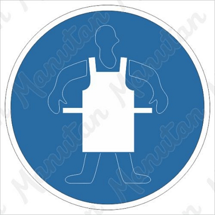 Používej pracovní zástěru, samolepka 40 x 40 x 0,1 mm, arch 35 ks