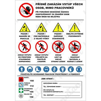 Práce s lešením, banner 670 x 1000 x 1 mm