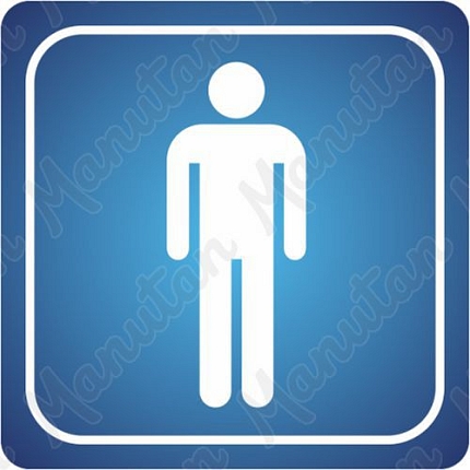 Toaleta muži, samolepka 95 x 95 x 0,1 mm, 2 ks