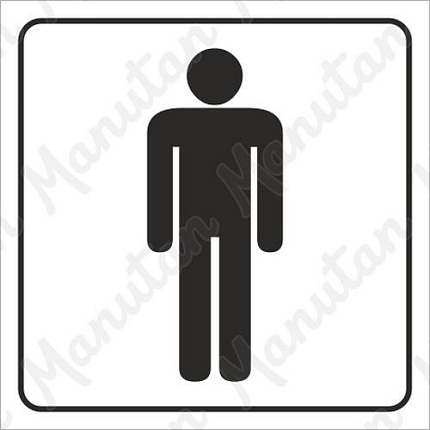 WC muži, samolepka 80 x 80 x 0,1 mm, inverzní