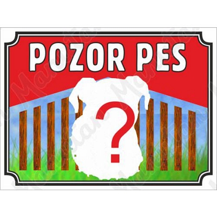 Pozor pes, plast 210 x 148 x 2 mm A5