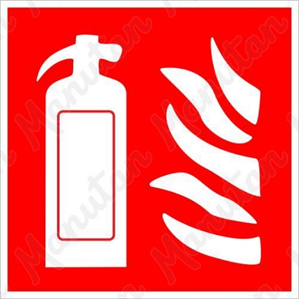 Hasicí přístroj, samolepka 300 x 300 x 0,4 mm, fotoluminiscenční