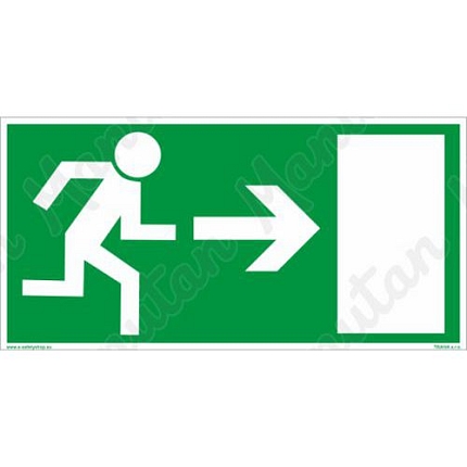 Únikový východ vpravo, samolepka 200 x 100 x 0,1 mm