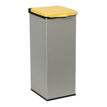 Sada 3 ks plastových odpadkových košů Monti na tříděný odpad, objem 3 x 85 l, žlutá