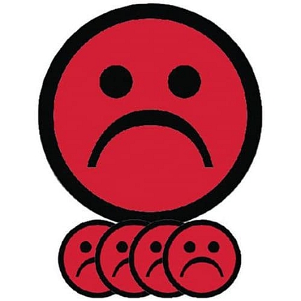 Magnety Smit Visual, 5 ks, červené, smajlík