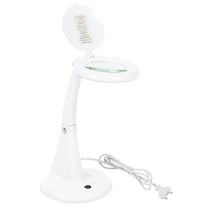 LED laboratorní lampa Manutan Expert Potos s kruhovou lupou, 6 W